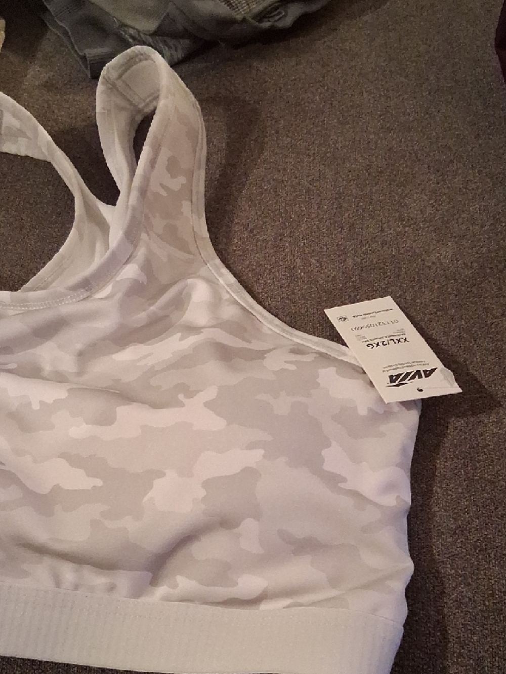 Avia Women's Assorted Sports Bra Lot - White Camo, Orange, Blue, Gray, Tan - Picture 2 of 8
